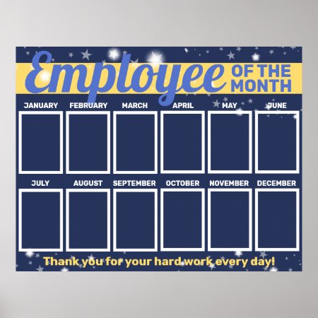 Custom Color Photo Employee Of The Month Display P Poster