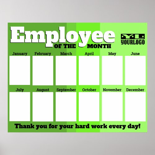 Custom color photo employee of the month display p poster