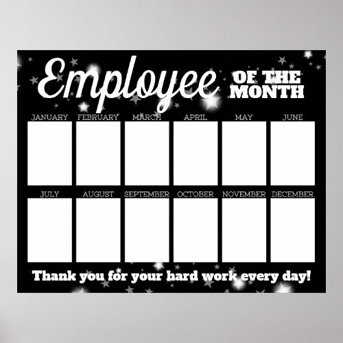 Custom color photo employee of the month display poster
