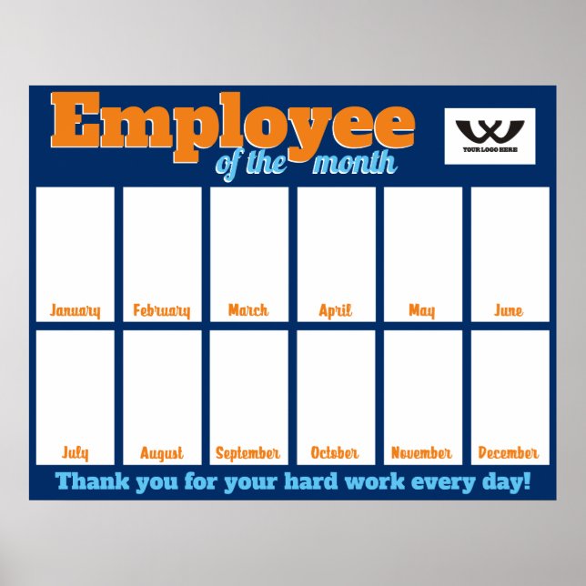 Custom color photo employee of the month display poster (Front)