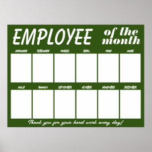 Custom color photo employee of the month display poster
