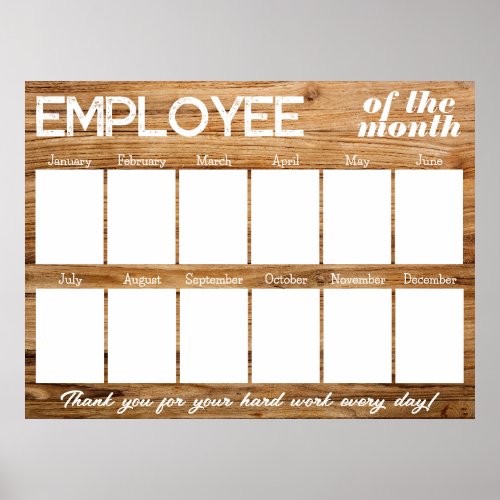 Custom color photo employee of the month display poster