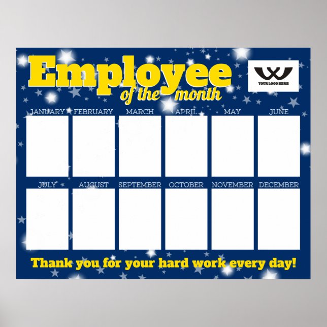Custom color photo employee of the month display poster (Front)