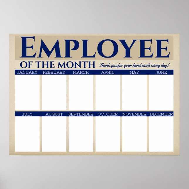 Custom color photo employee of the month display poster (Front)