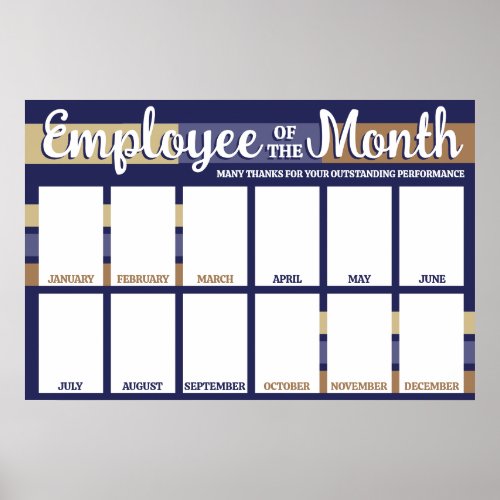 Custom color photo employee of the month display poster