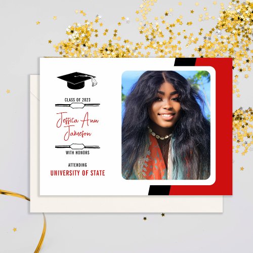 CUSTOM COLOR Photo Graduation Announcement