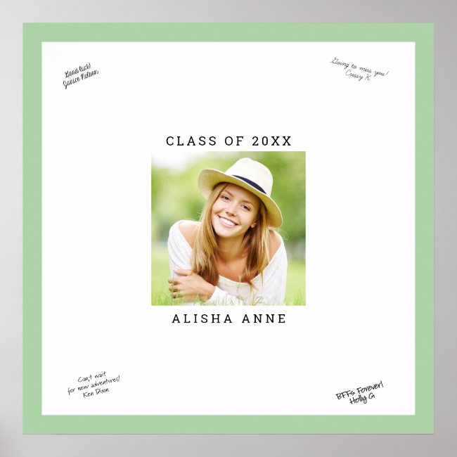Custom Color Photo Graduation Signature Message Poster