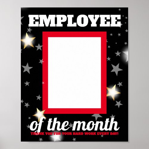 Custom color photo insert employee of the month po poster