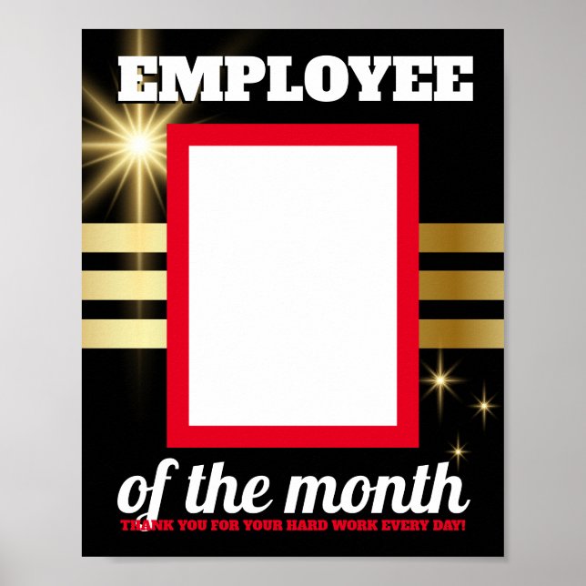 Custom color photo insert employee of the month po poster (Front)
