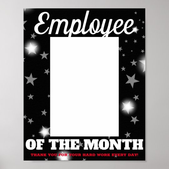 Custom color photo insert employee of the month poster