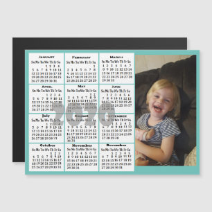 Custom Color Photo Mini Calendar Magnetic Invitation