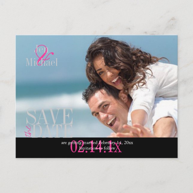 Custom Color, Photo Save the Date Postcards (Front)