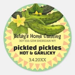 custom color pickle pickled cucumber canning label