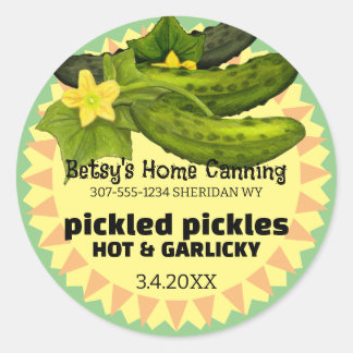 custom color pickle pickled cucumber canning label