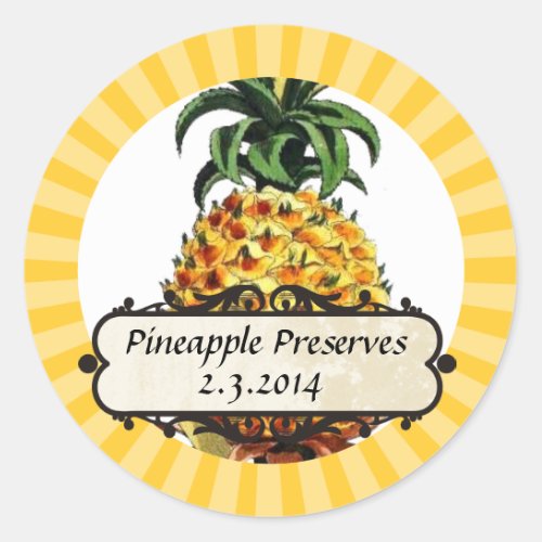 custom color pineapple fruit canning label