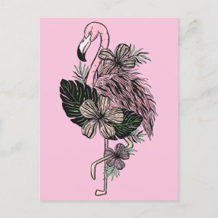 Custom Color Pink Flamingo Postcard