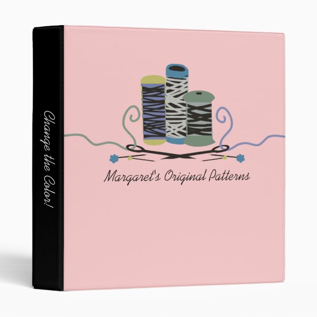 Custom color pins needles thread sewing binder (Front/Spine)