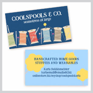 Custom color pins needles thread sewing biz card