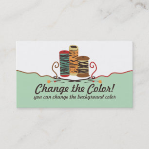 Custom color pins needles thread sewing biz card
