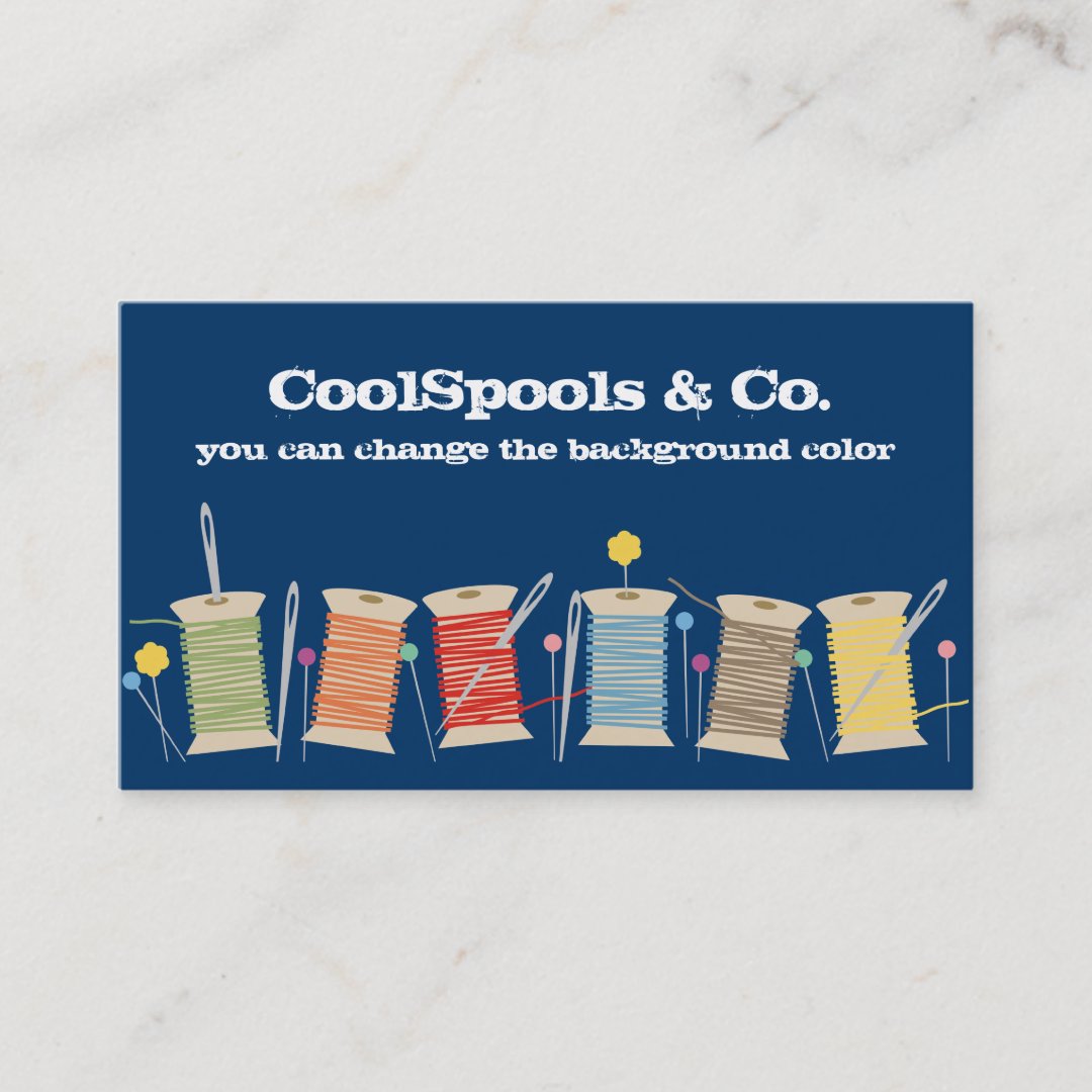 Custom color pins needles thread sewing biz card | Zazzle