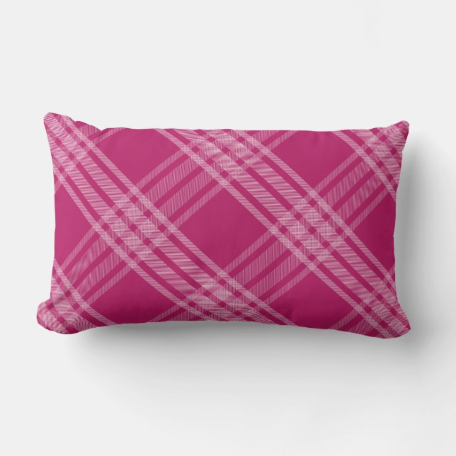 Custom Color Plaid Pattern Lumbar Pillow (Front)