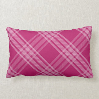 Custom Color Plaid Pattern Lumbar Pillow