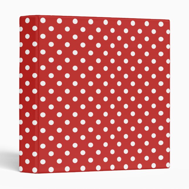 Custom Color Polka Dot Pattern 3 Ring Binder (Front/Spine)