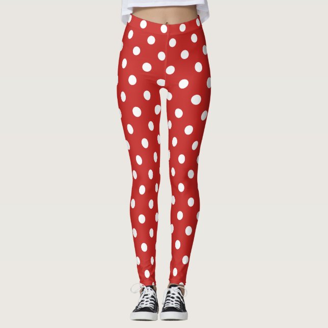 Custom Color Polka Dot Pattern Leggings (Front)