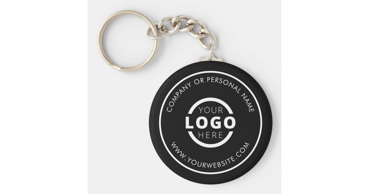Custom Color Promotional Business Logo Branded Keychain Zazzle