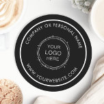 Custom Color Promotional Business Logo Branded Round Paper Coaster<br><div class="desc">Easily personalize this coaster with your own company logo or custom image. You can change the background color to match your logo or corporate colors. Customized promotional coasters with your business logo are great for corporate dinner events, or any event where paper coasters would be ideal. If you have a...</div>