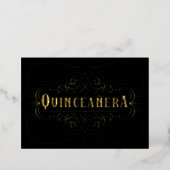 Custom Color Quinceañera South West Gold Foil Invitation (Standing Front)