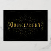 Custom Color Quinceañera South West Gold Foil Invitation (Front)