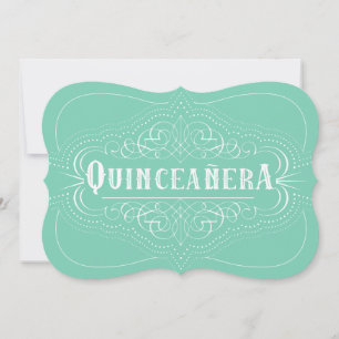 Custom Color Quinceañera South Western Mint Green Invitation