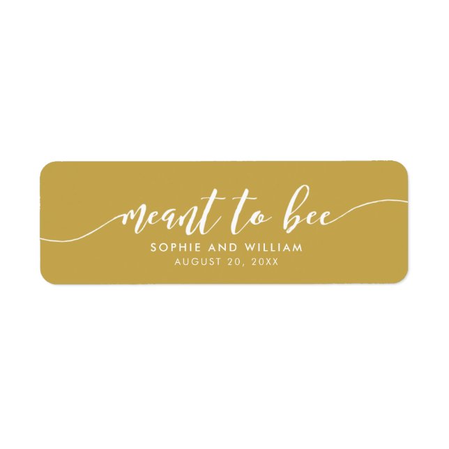 Custom Color Relax Script Meant to Bee Wedding Label (Front)