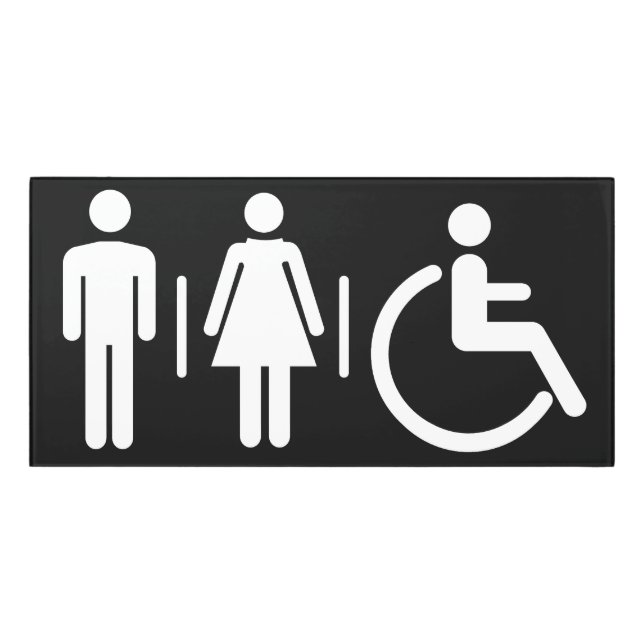 Custom Color Restroom / Toilets Door Sign (Classic Front)