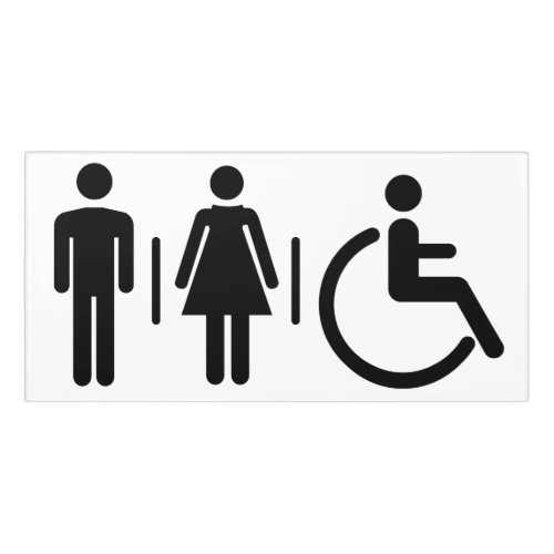 Custom Color Restroom  Toilets Door Sign