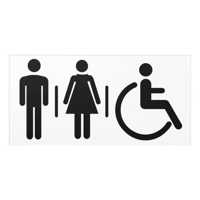 Custom Color Restroom / Toilets Door Sign (Classic Front)