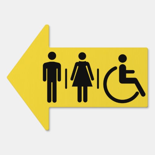 Custom Color Restroom  Toilets Sign