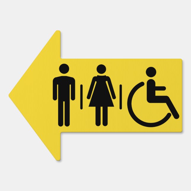 Custom Color Restroom / Toilets Sign (Front)