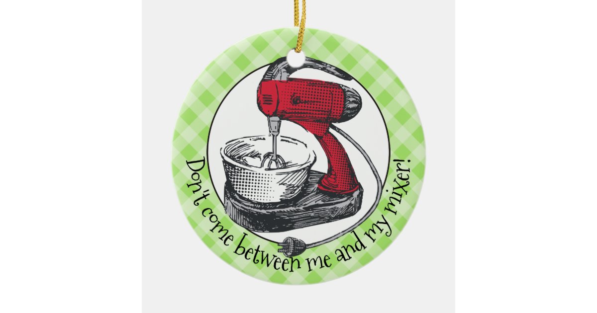 Custom color retro stand mixer Christmas ornament Zazzle