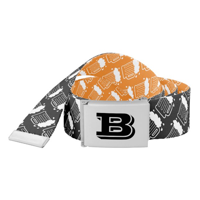 Custom color reversible belt gift for beer lover (Snake)