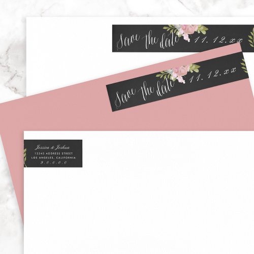 Custom Color Save the Date Floral Address Labels