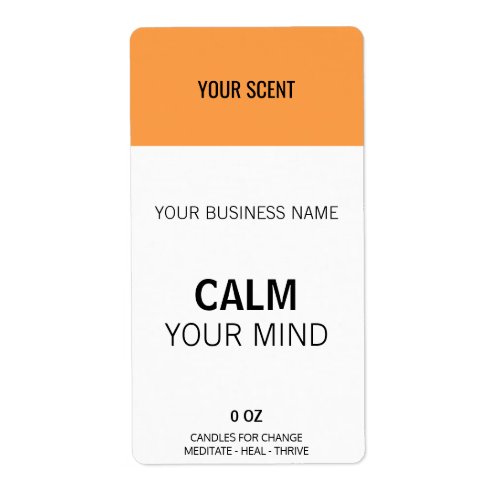 Custom Color Scent Orange And White Box Labels