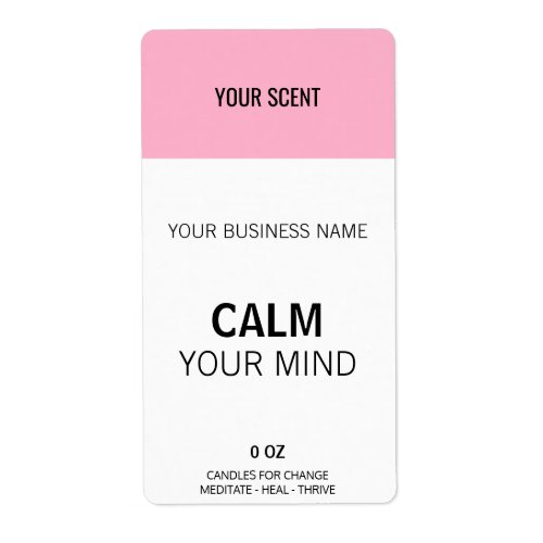 Custom Color Scent Pink And White Box Labels