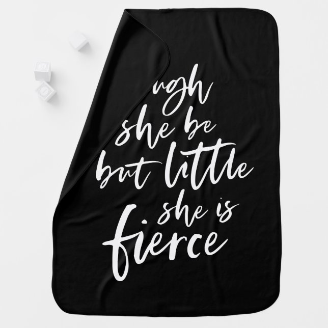 Custom Color Script Little But Fierce Shakespeare Baby Blanket (In Situ)