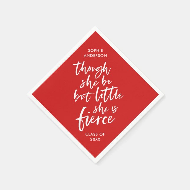 Custom Color Script Little But Fierce Shakespeare Napkins (Corner)