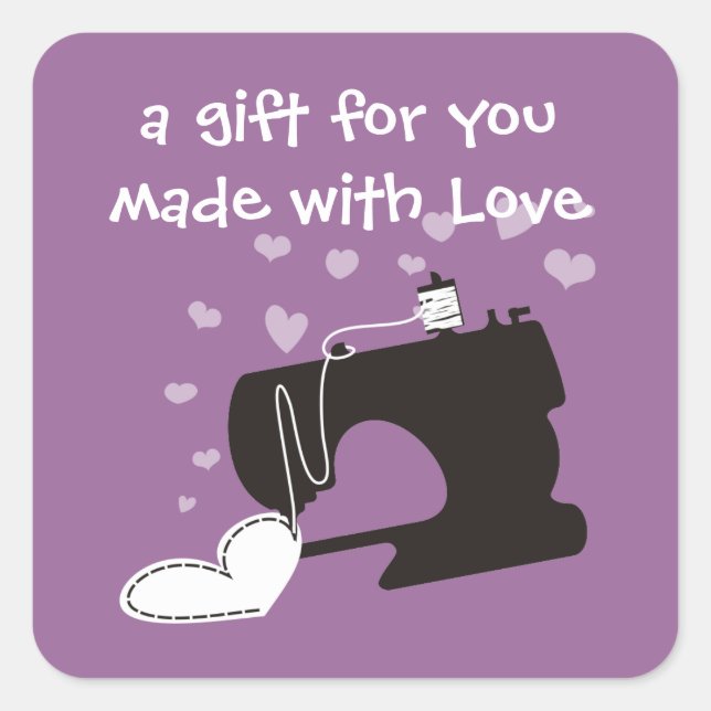 Custom color sewing machine stitching heart label (Front)