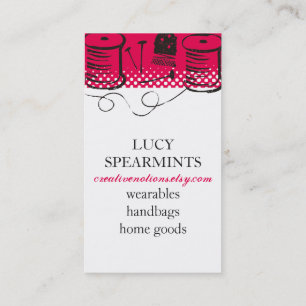 Custom color sewing notions pincushion scissors business card