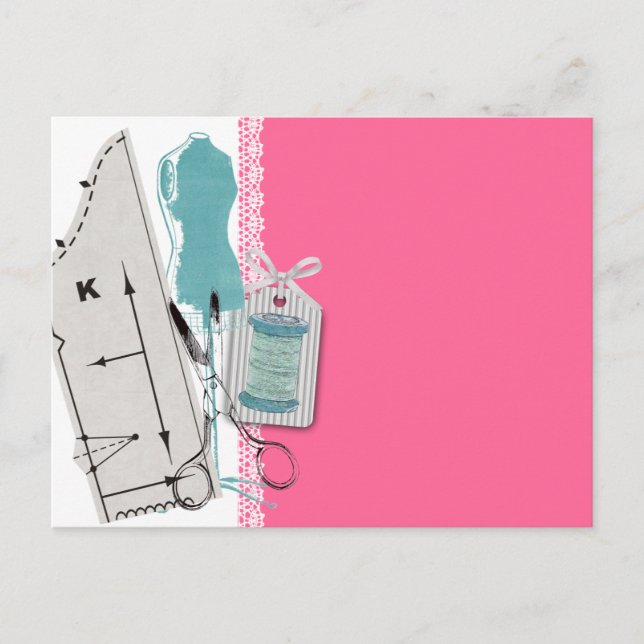 Custom color sewing pattern dress dummy gift card (Front)