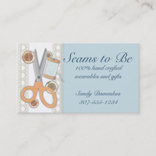 Custom color sewing scissors seamstress notions business card